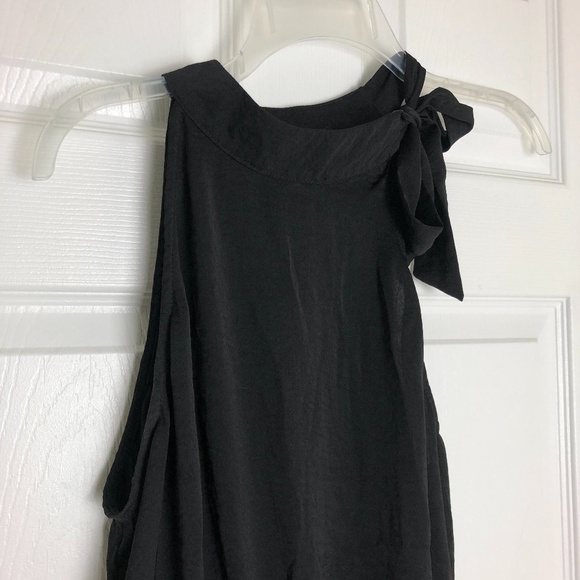 Xhilaration Black Neck Tie Sleeveless Tank Women Size M - Picture 2 of 6